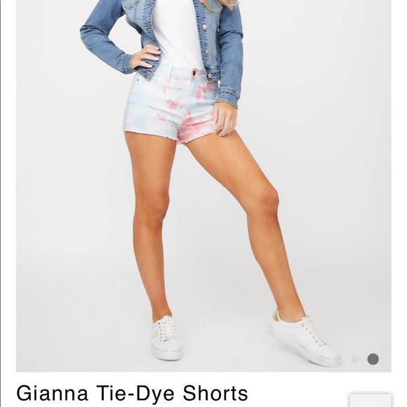 NWT Guess High Rise Waisted Tie Dye Stretch Denim Shorts - Picture 4 of 11